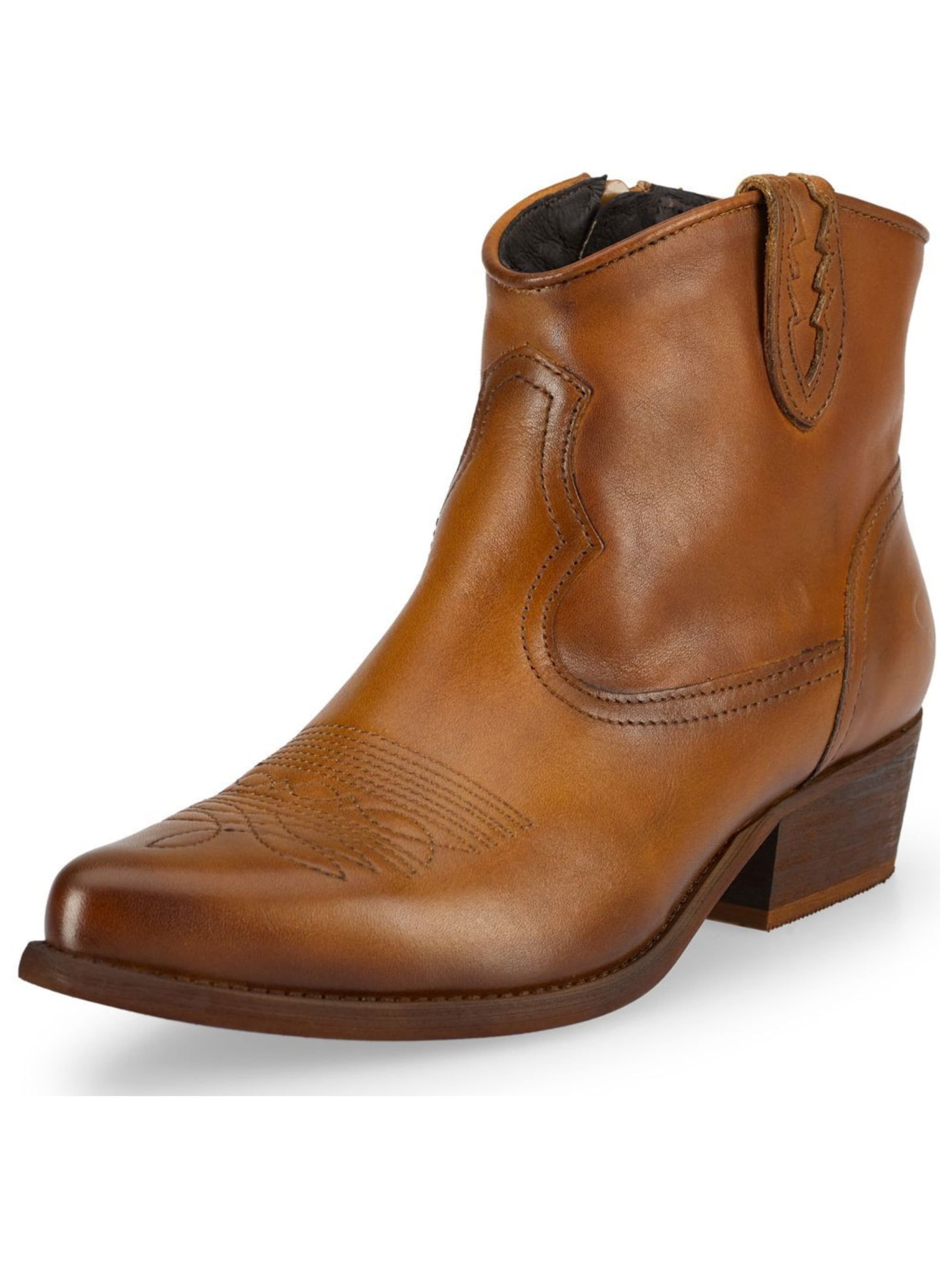Felmini Wide Fit Cowboy Boots in Brown: front