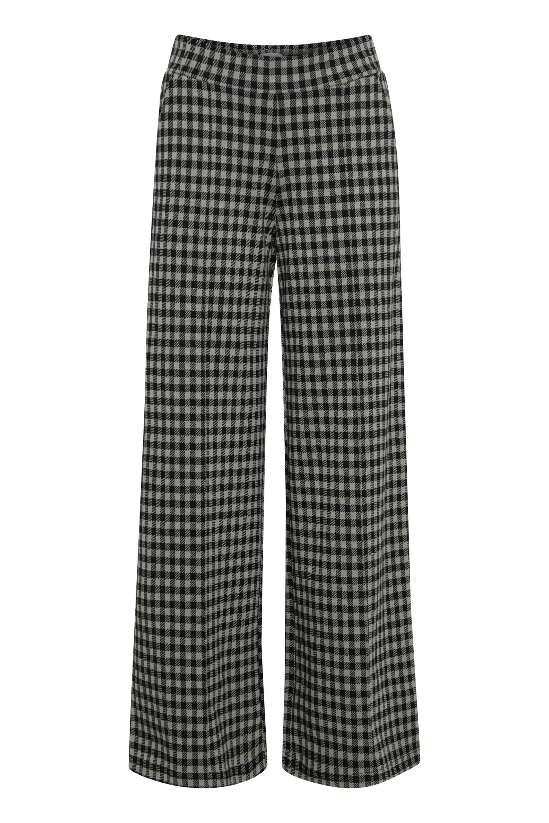 ICHI Wide Leg Hose 'Kate' in Schwarz: Vorderseite