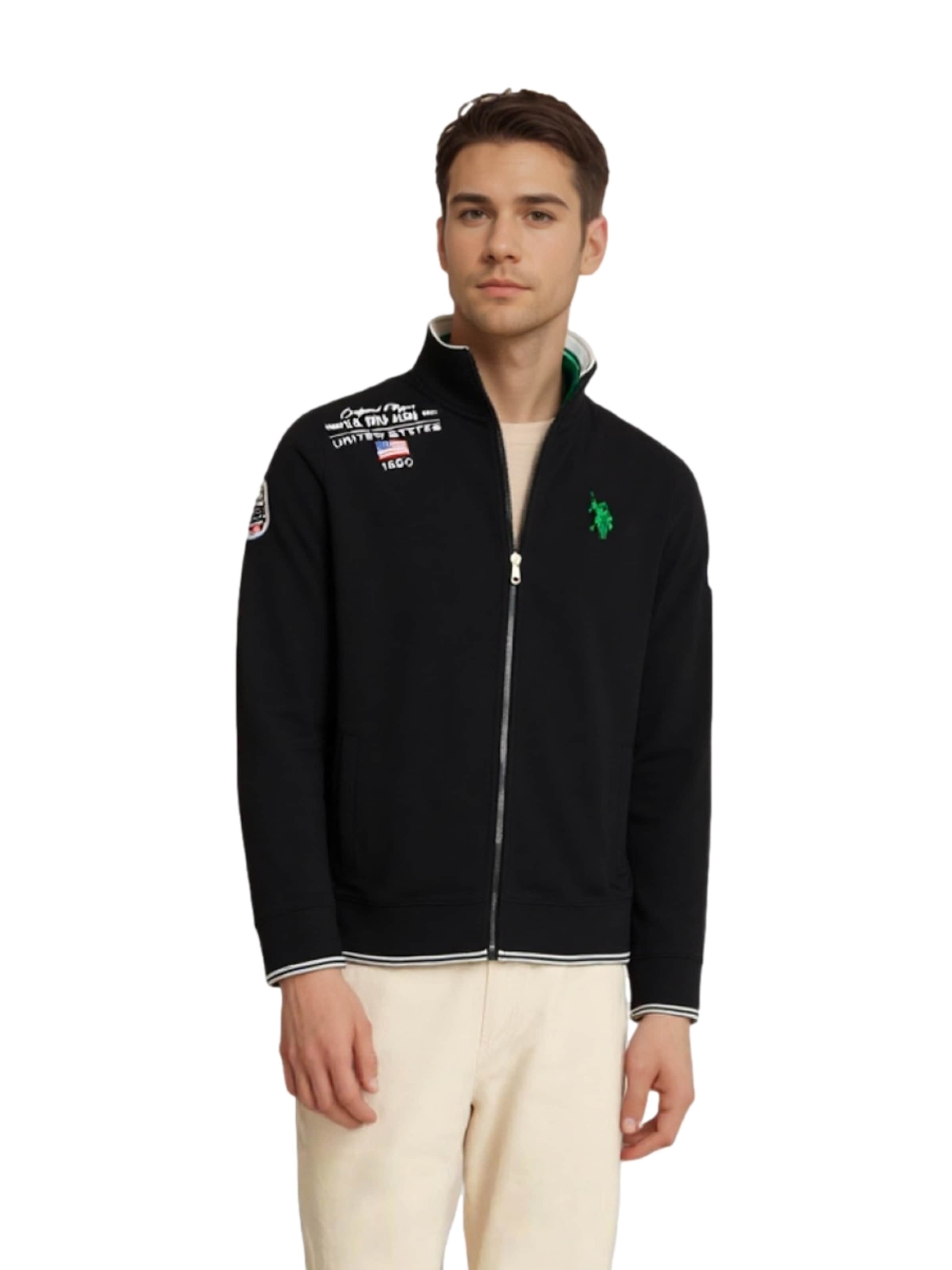 U.S. POLO ASSN. Sweatjacke in Schwarz: Vorderseite