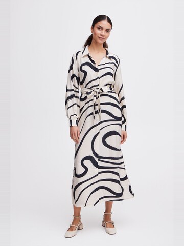 b.young - Vestido camisero ' Ibine ' en beige: frente