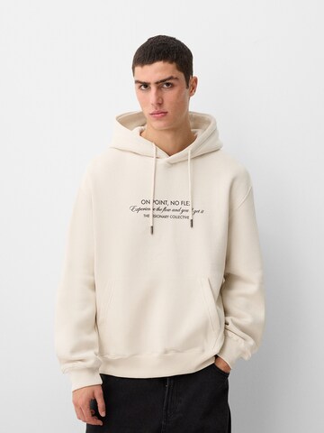 Bershka Sweatshirt in Beige: front