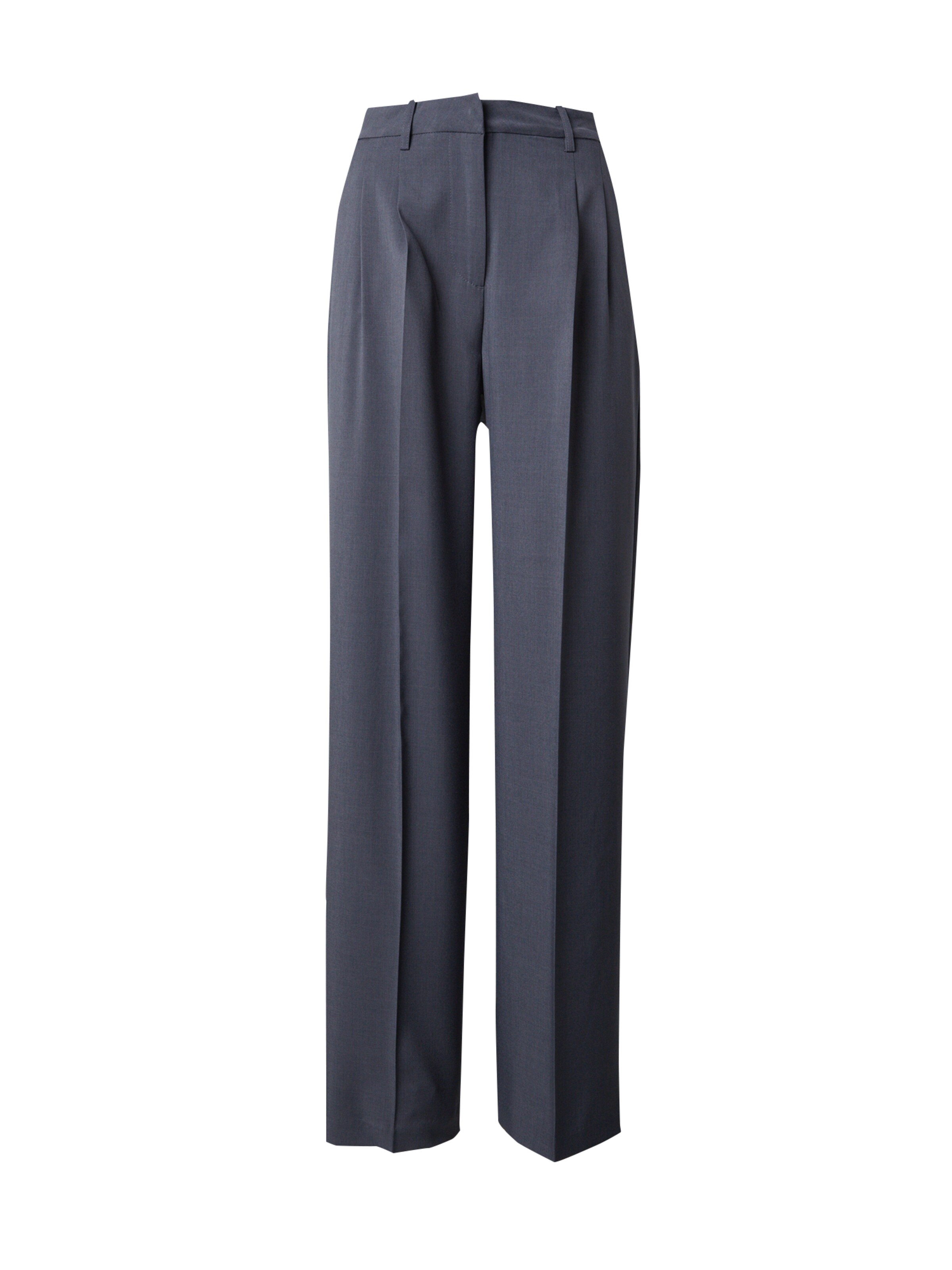 VERO MODA - Perna larga Calças com pregas 'Rita' em cinzento: frente