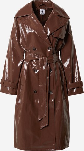 VIERVIER Between-Seasons Coat 'Amanda' in Brown: front