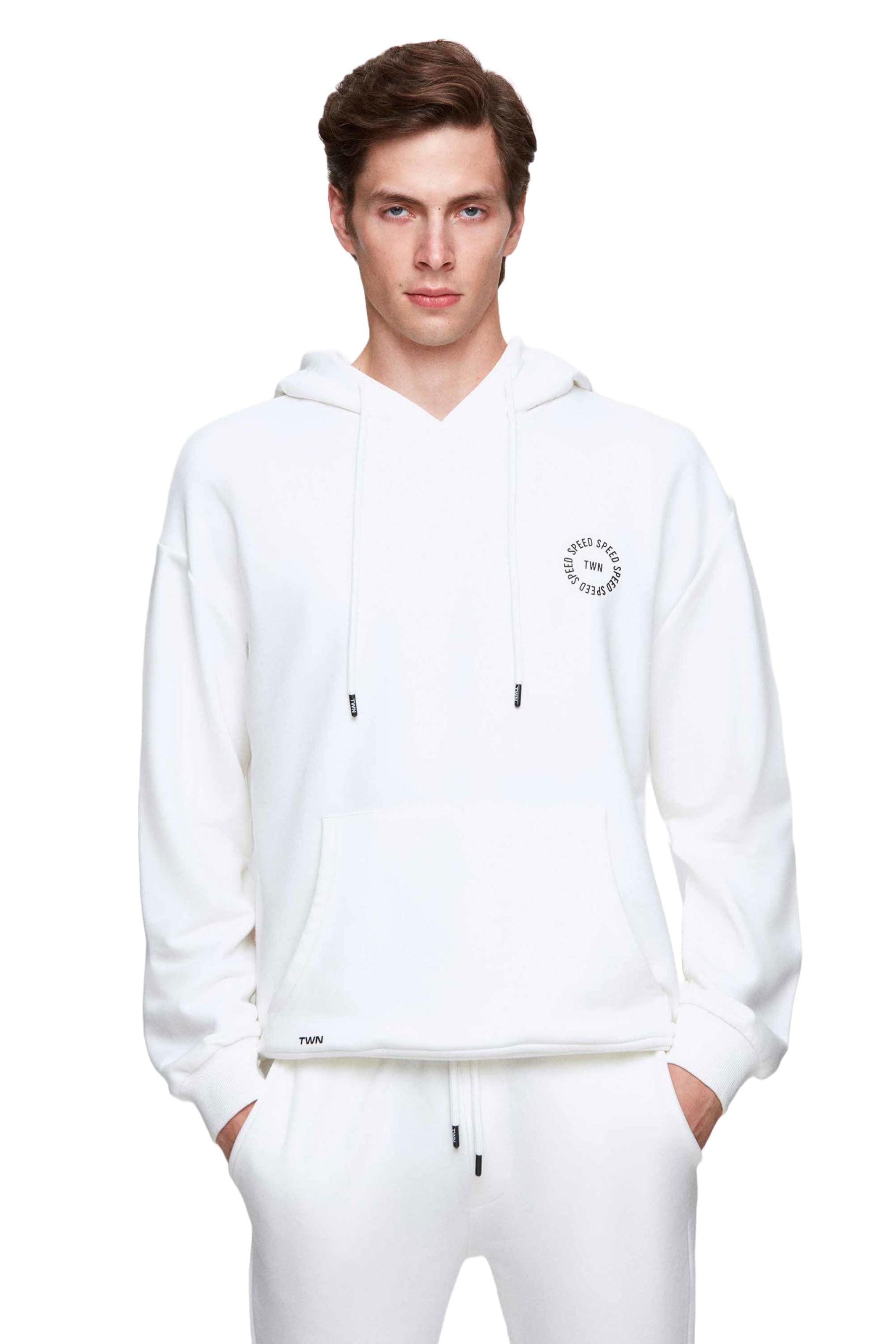 D’S Damat Sweatshirt in Wit: voorkant
