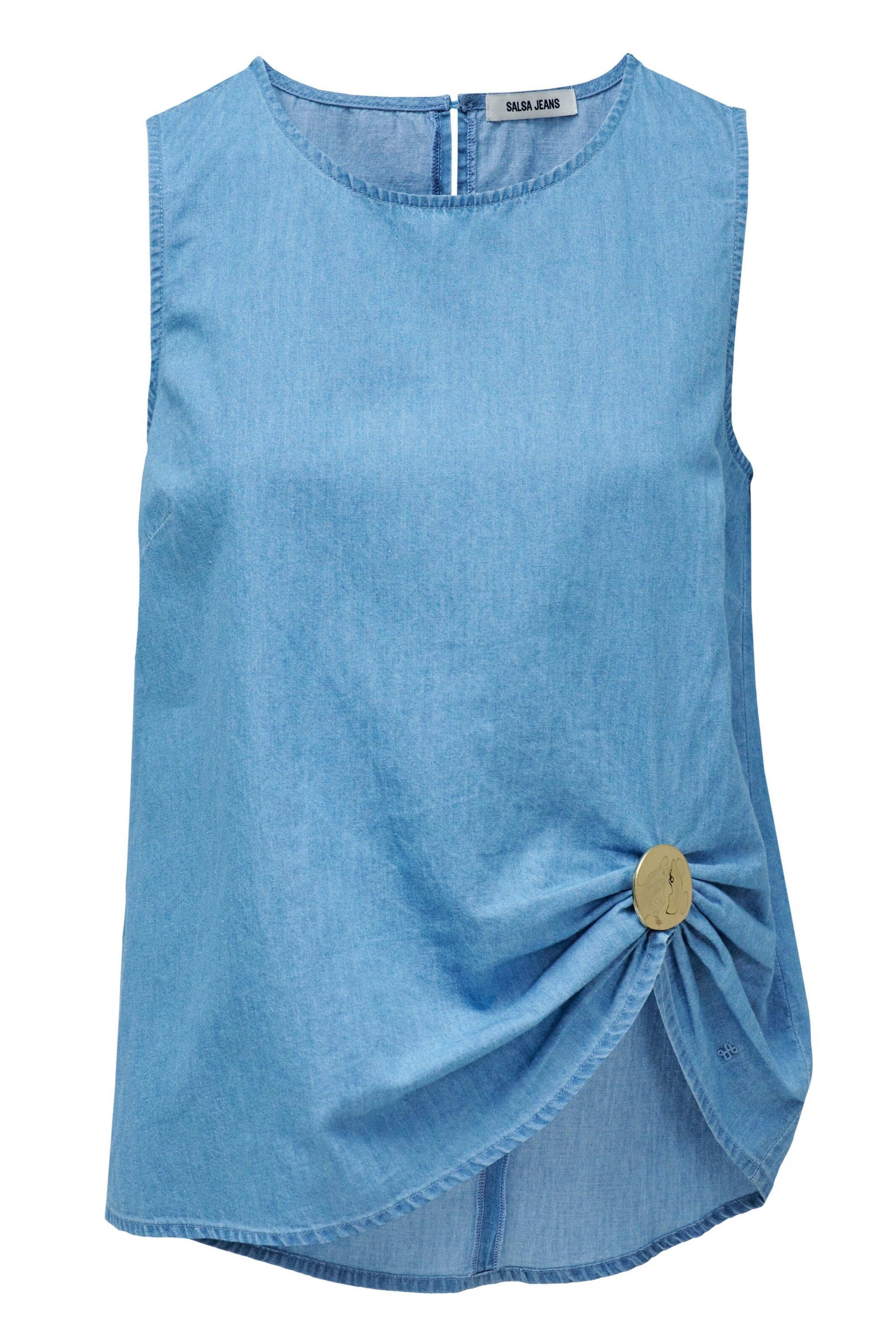 Salsa Jeans Bluse in Blau: Vorderseite