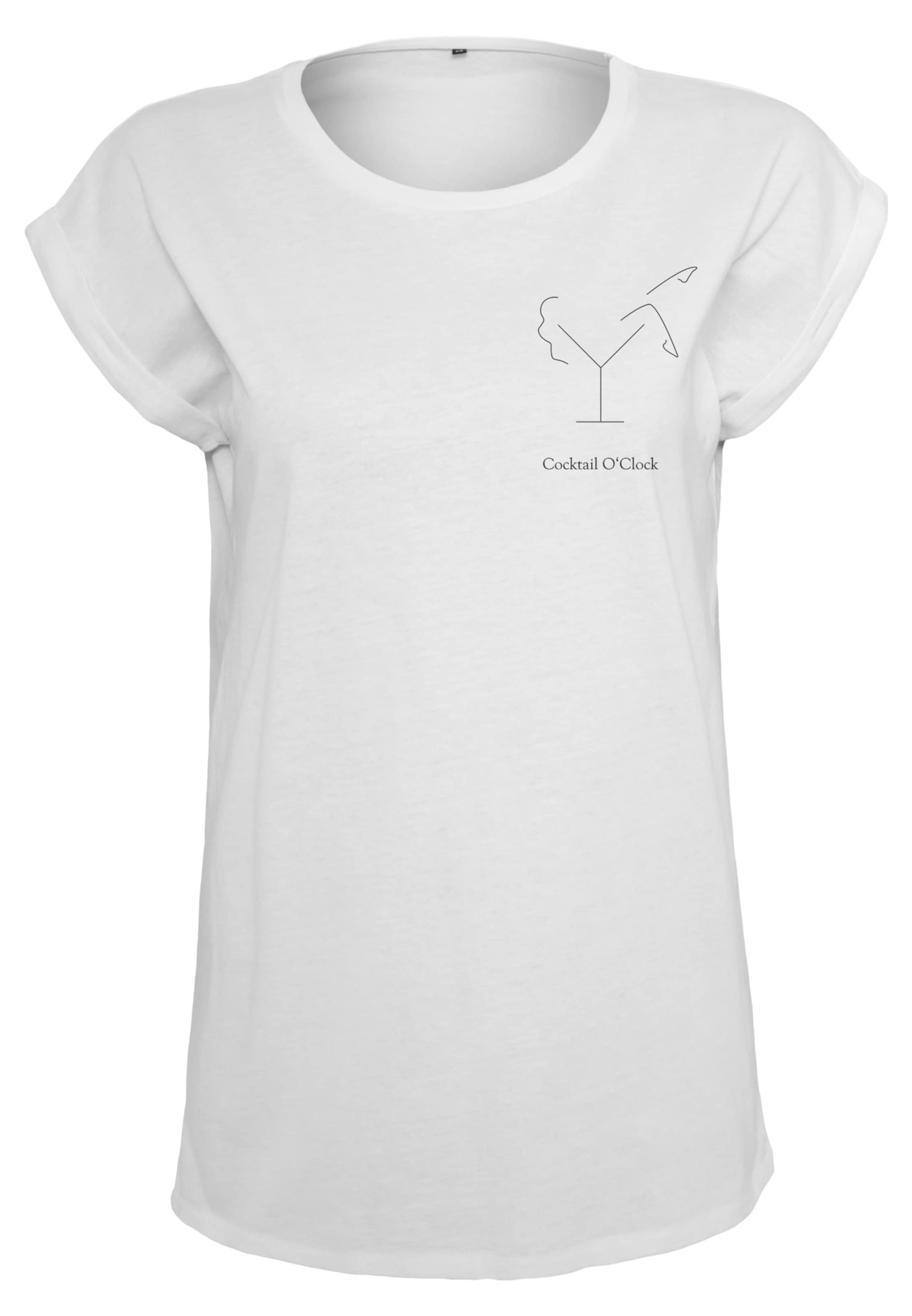 Merchcode Tričko 'Cocktail O'Clock' - čierna / biela, Produkt