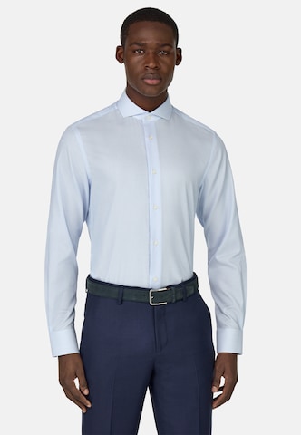 Coupe slim Chemise Boggi Milano en bleu : devant