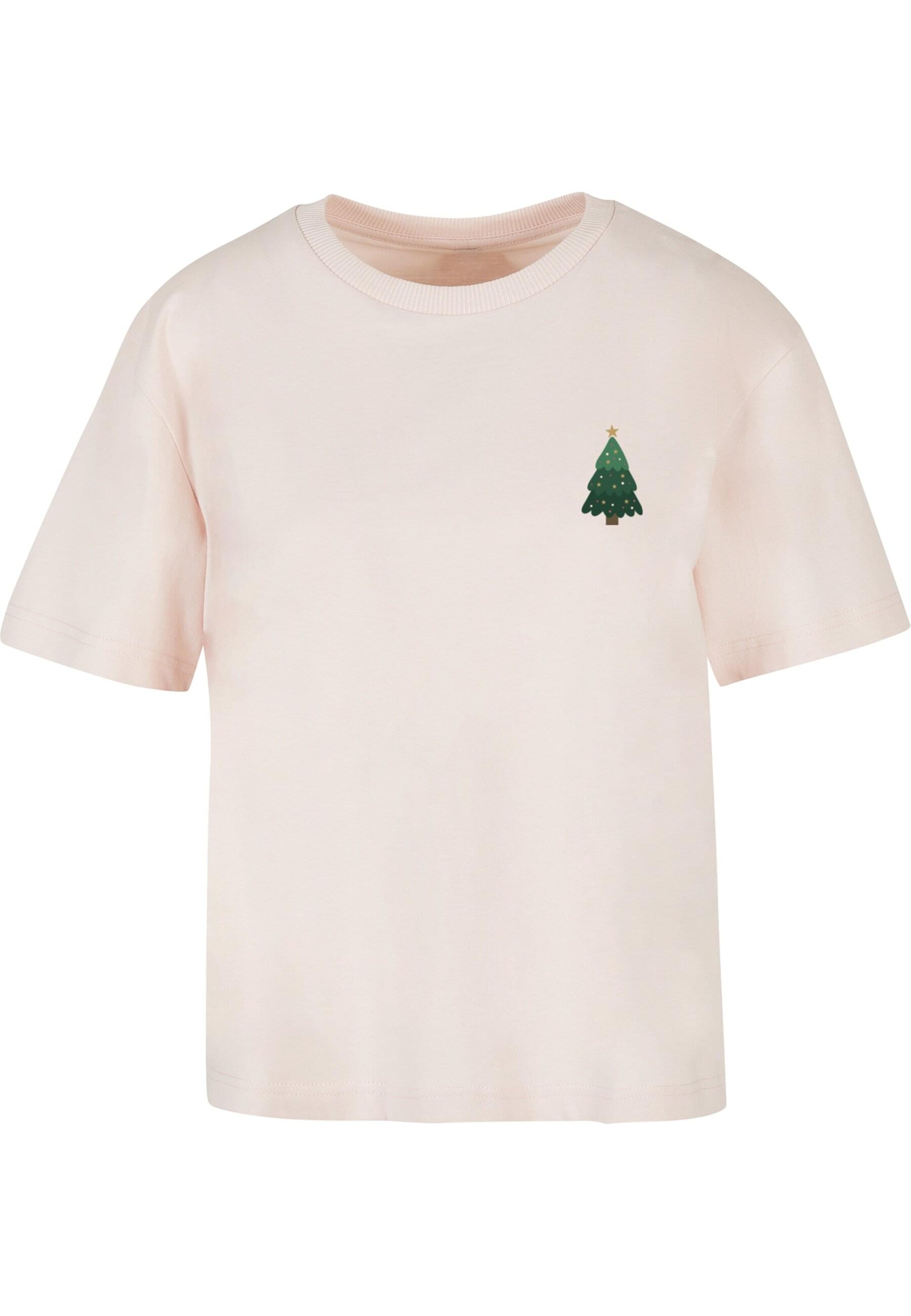 T-shirt 'Christmas Holly Jolly Mood' Merchcode en rose : devant