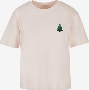 T-shirt 'Christmas Holly Jolly Mood' Merchcode en rose : devant