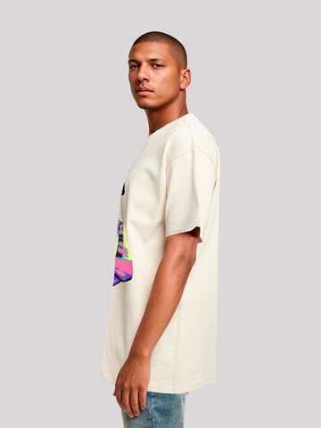 F4NT4STIC Shirt 'TV Times Benny Hill In Character 1989 Pop Art' in Beige