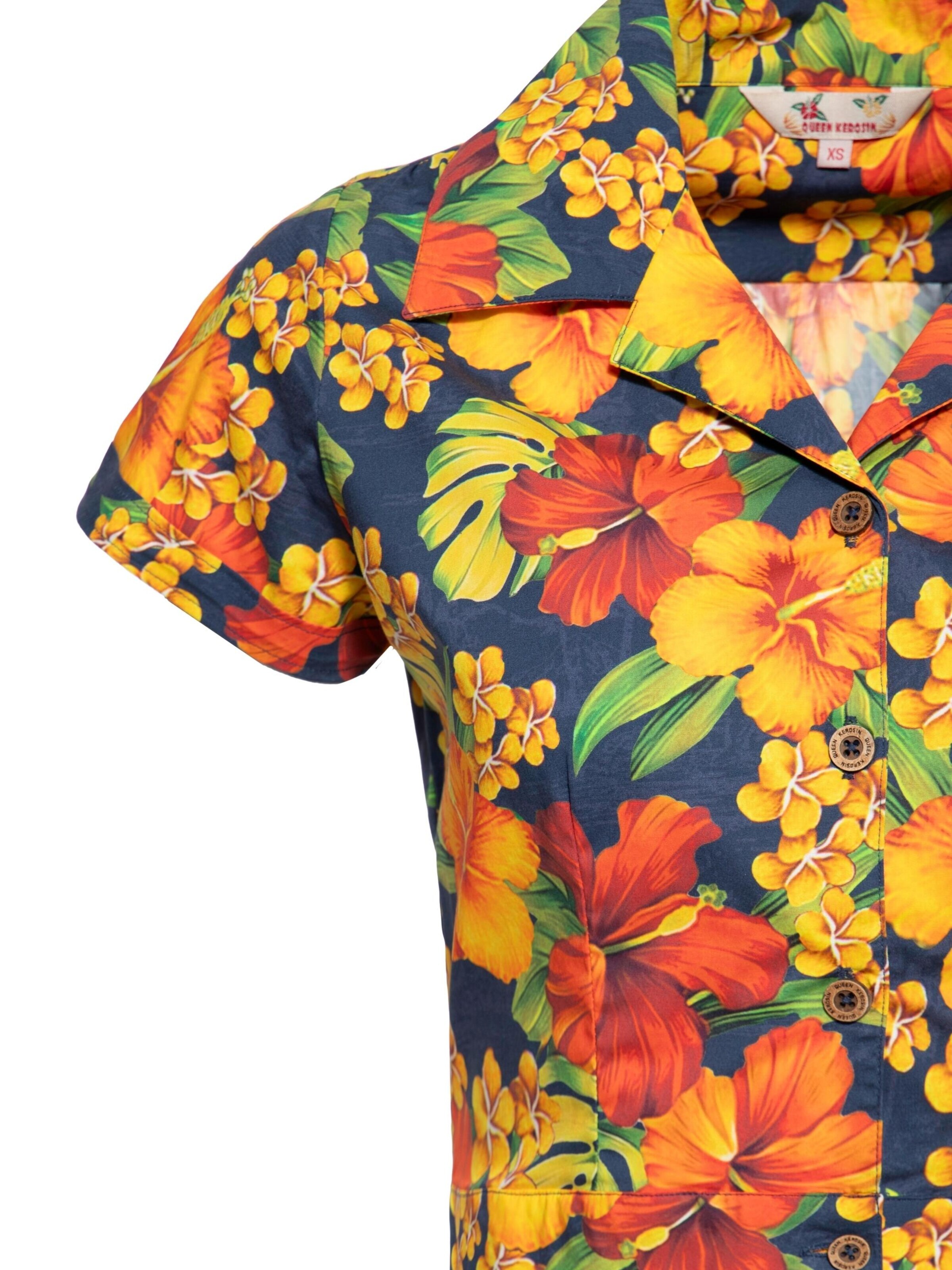 Queen Kerosin Blouse 'Hibiskus' in Mixed colors