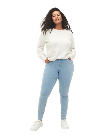 Slimfit Jeans 'Amy' de la Zizzi pe albastru