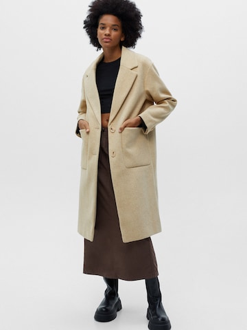 Pull&Bear Between-Seasons Coat in Beige: front