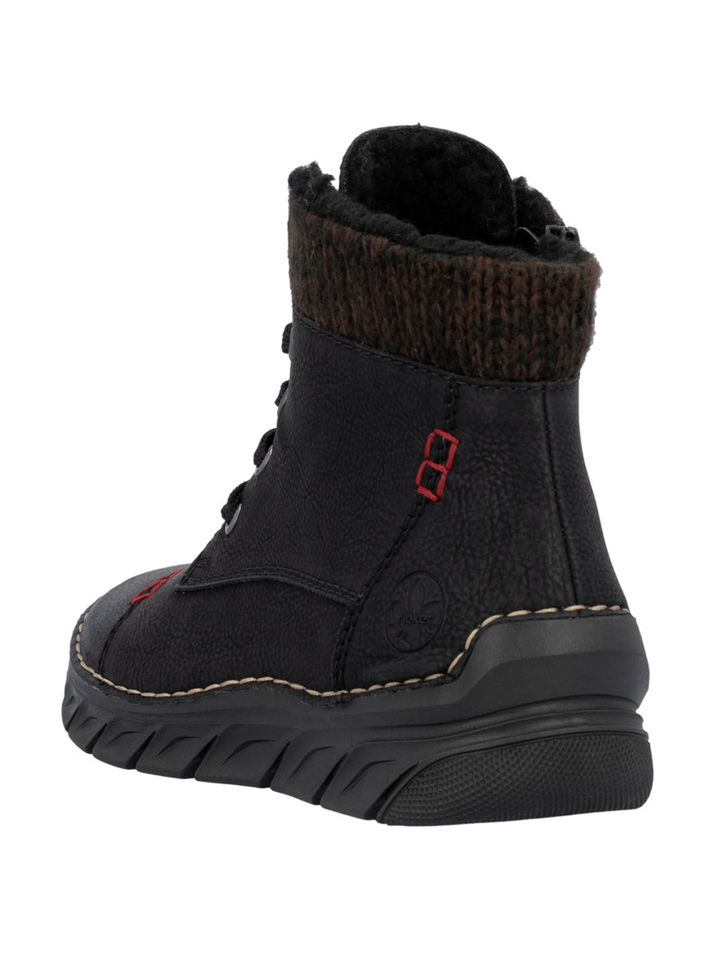 Rieker Šnurovacie členkové čižmy - Čierna