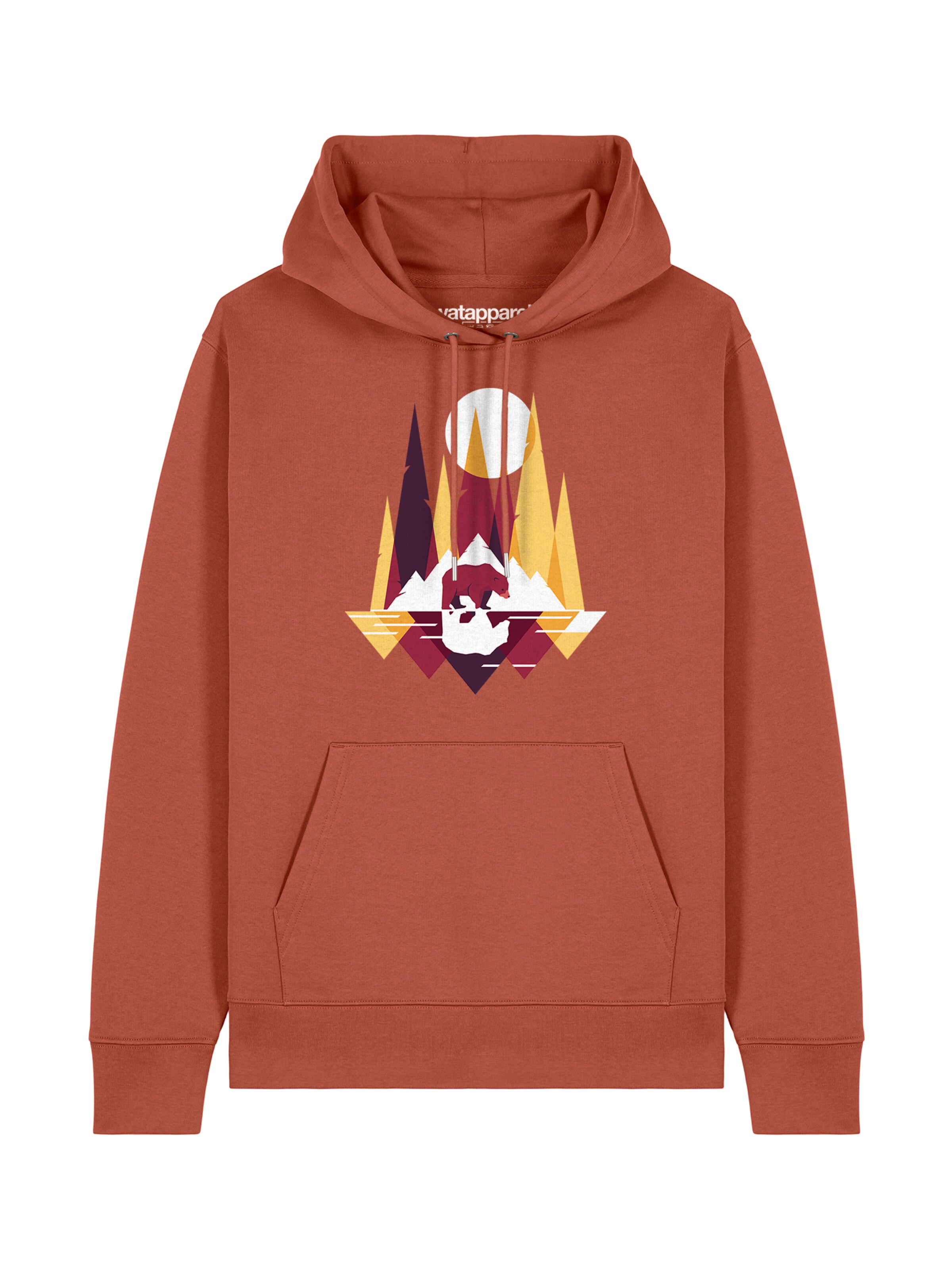 Sweat-shirt ' Von Bären und Bergen ' Watapparel en marron : devant