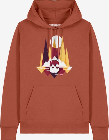 Sweat-shirt ' Von Bären und Bergen ' Watapparel en marron : devant