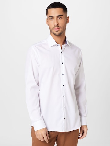 ETERNA - Slim Fit Camisa clássica em branco: frente