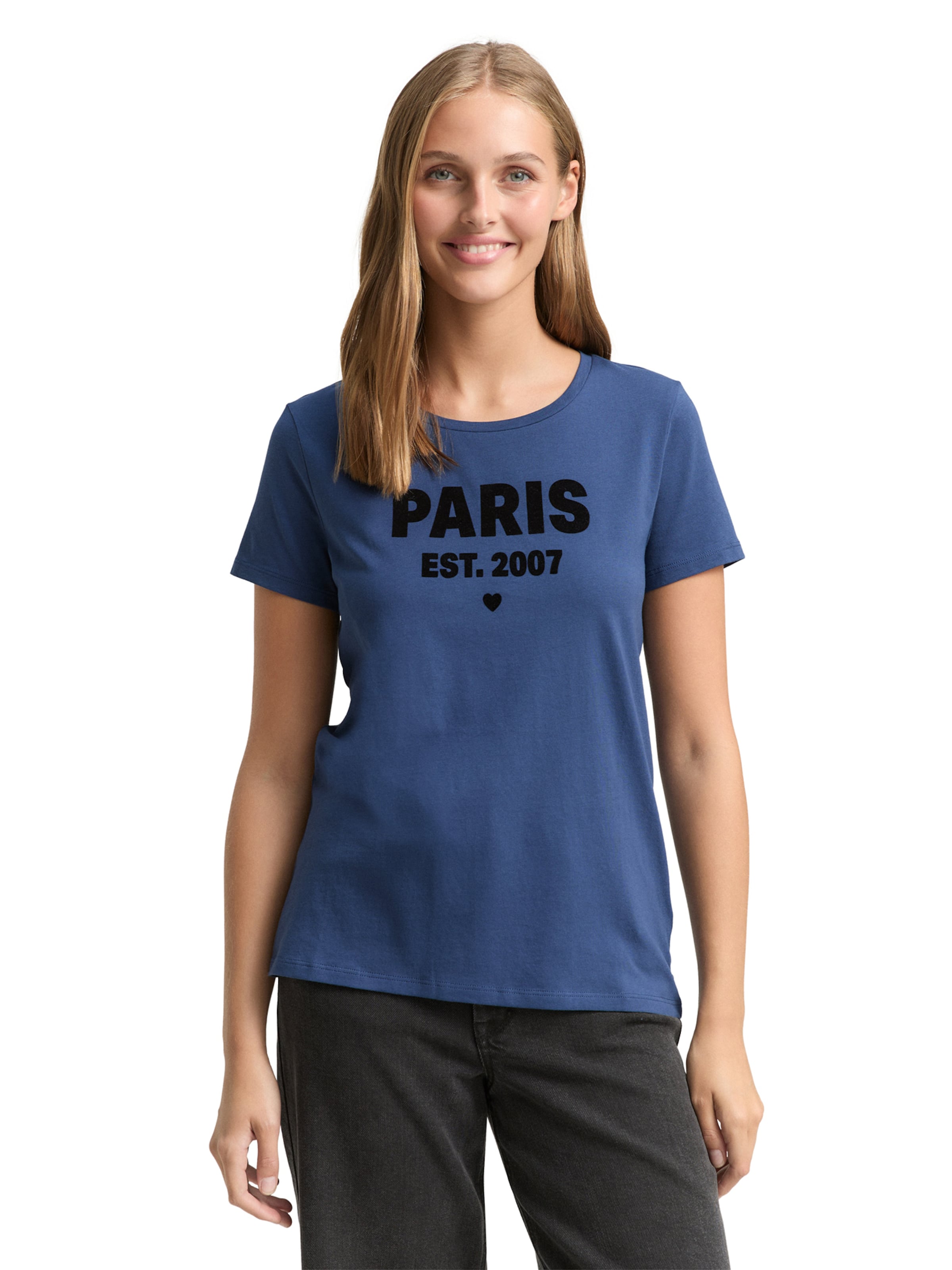 TOM TAILOR DENIM Tričko - Modrá: predná strana