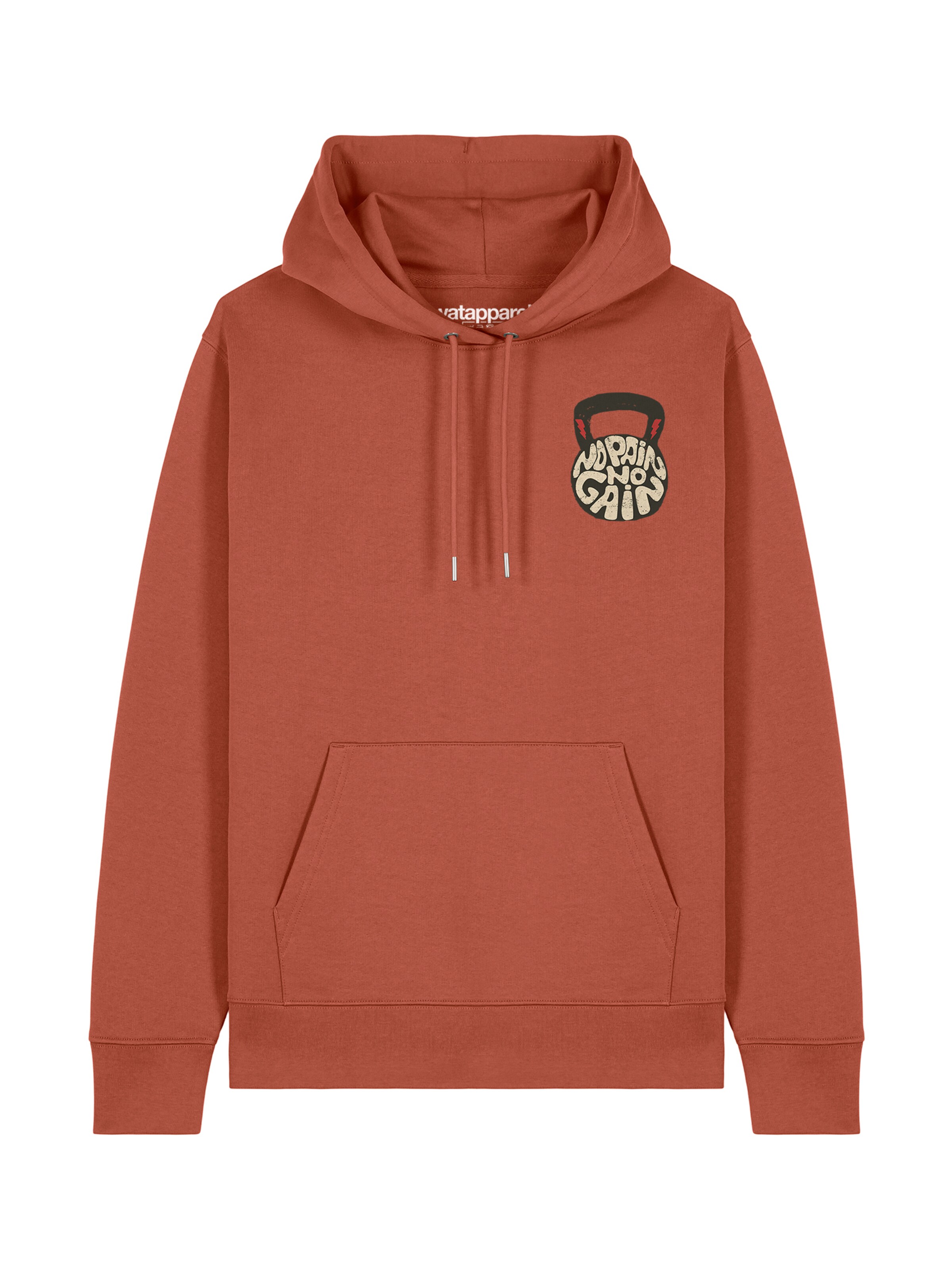 Sweat-shirt ' No Pain, no Gain 01 ' Watapparel en marron : devant