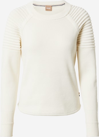 BOSS Orange Sweater 'Folmar' in White: front