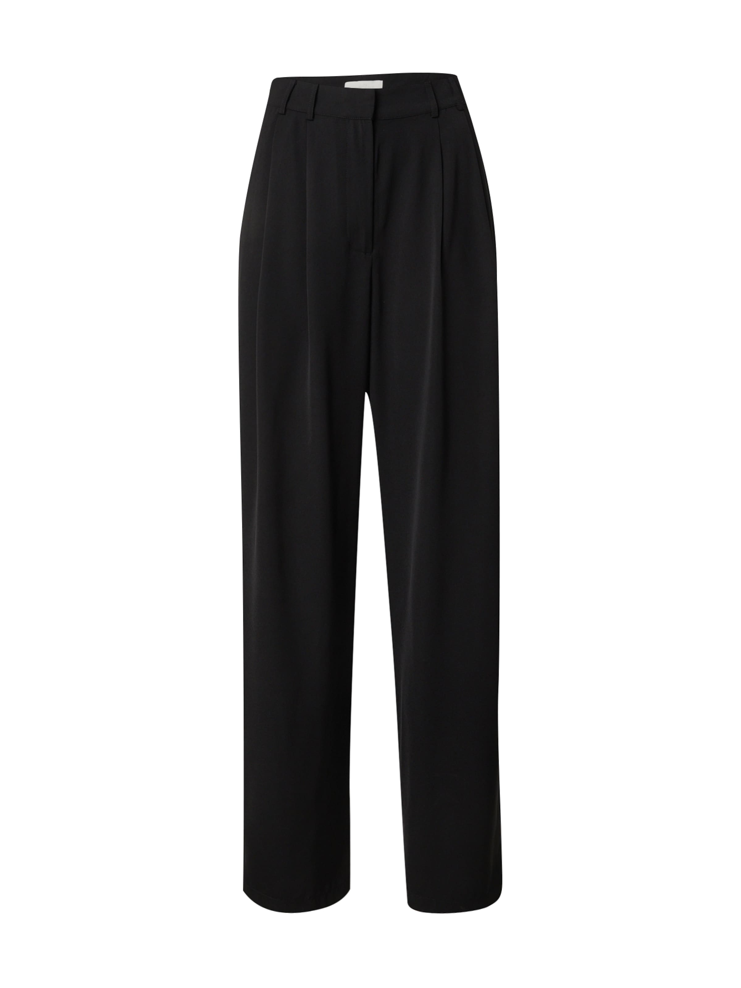 LeGer by Lena Gercke Loosefit Bukser med lægfolder 'Kora' i sort: forside