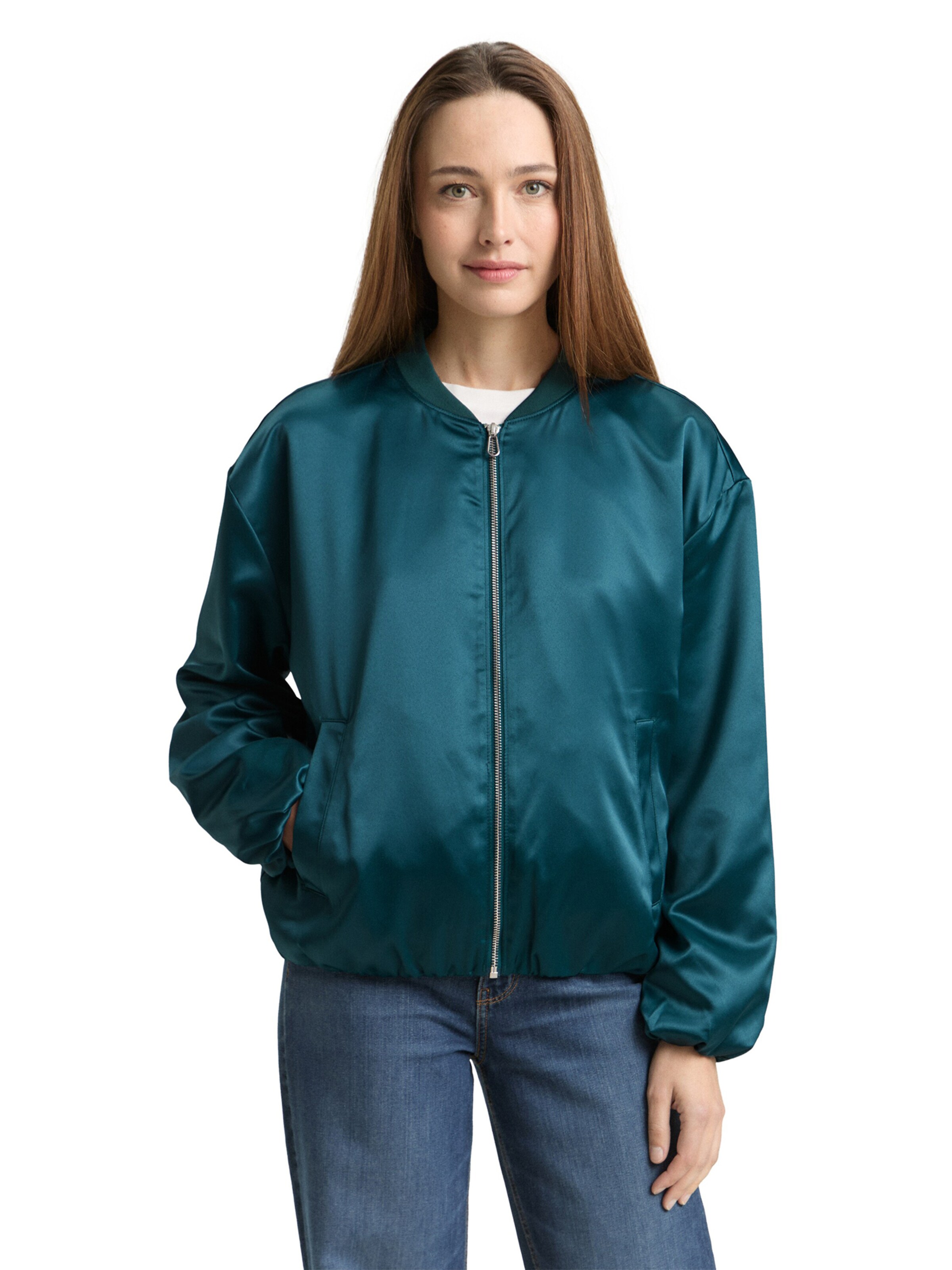 TOM TAILOR Between-Season Jacket in Green: front