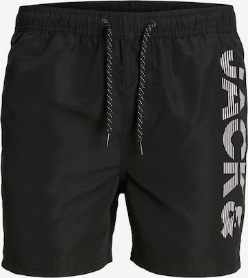 Jack & Jones Plus - Calções de banho 'Fiji' em preto: frente