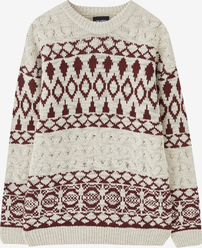 Pull&Bear Sweater in Burgundy / White, Item view