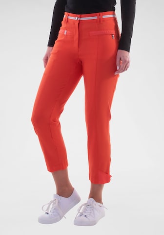 Navigazione Slim fit Pleated Pants in Orange: front