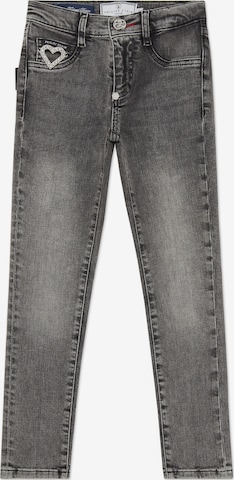 Philipp Plein Skinny Jeans 'Heart' in Grijs: voorkant