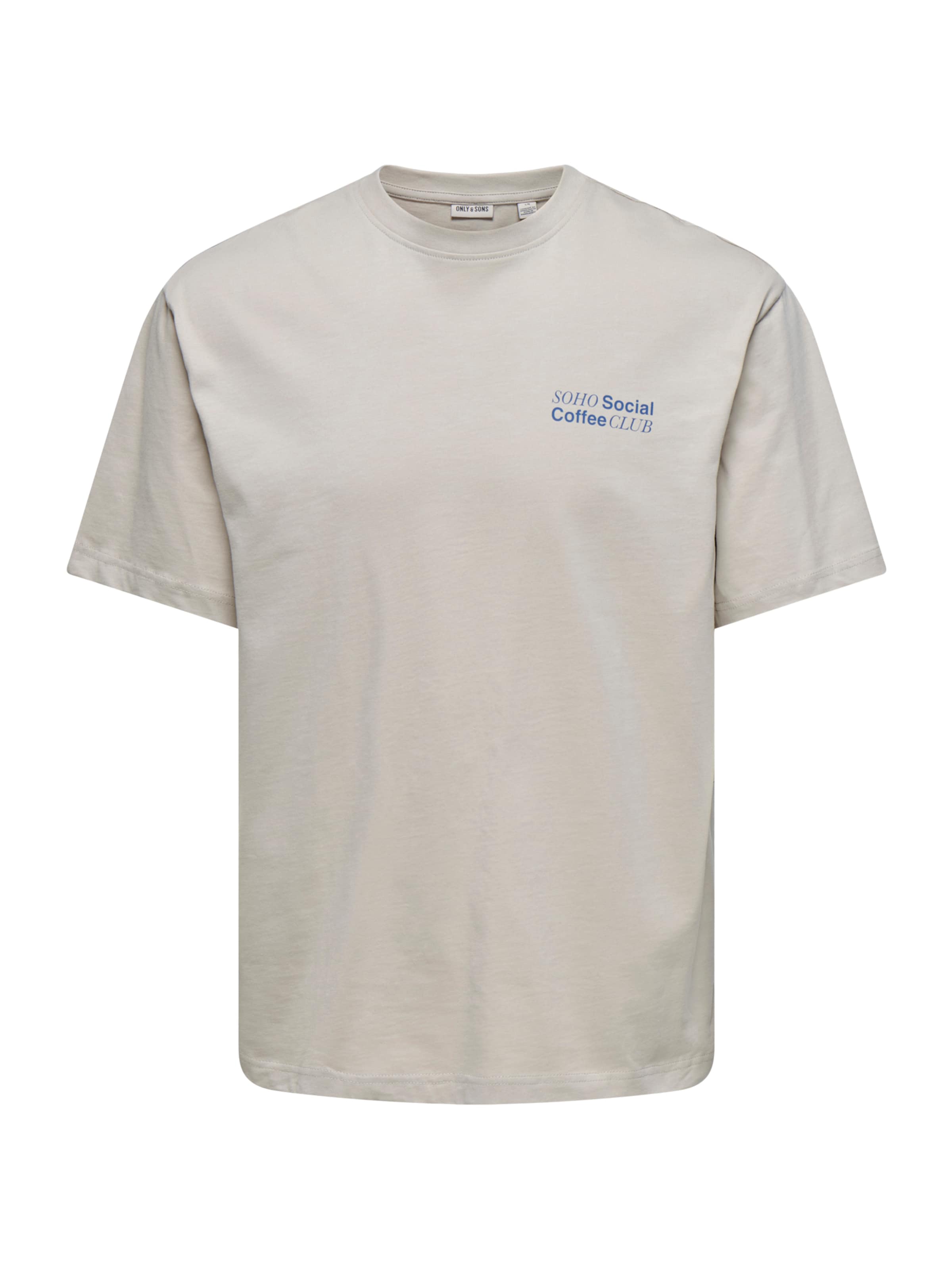 Only & Sons T-Shirt 'ONSFRED COFFEE CLUB' in Grau: Vorderseite