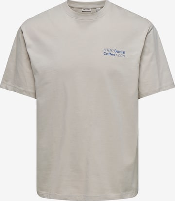 T-Shirt 'ONSFRED COFFEE CLUB' Only & Sons en gris : devant