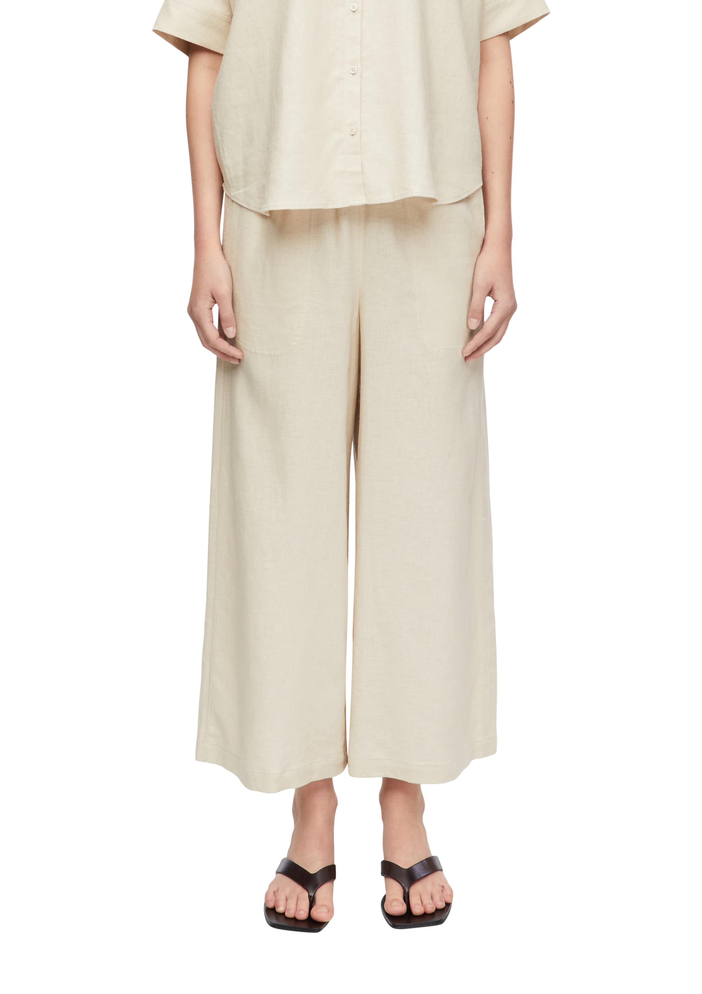 Wide Leg Pantalon COMMA en beige