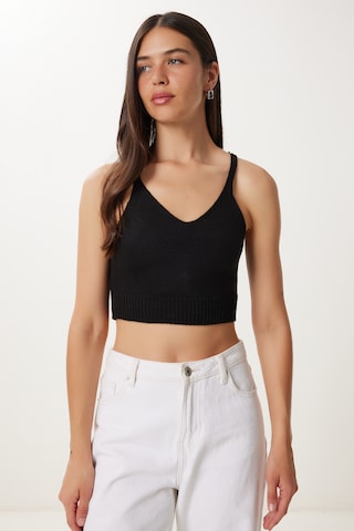 Happiness İstanbul Плетен топ в черно