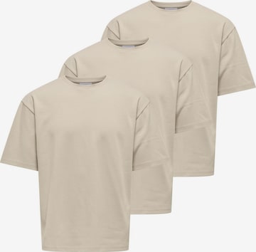 Only & Sons Shirt 'Caspian' in Beige: front