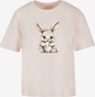 F4NT4STIC T-Shirt 'Niedlicher Osterhase mit Ei' in Pink: Vorderseite