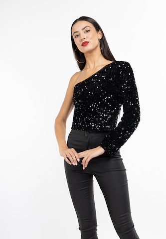 faina Blouse in Zwart: voorkant