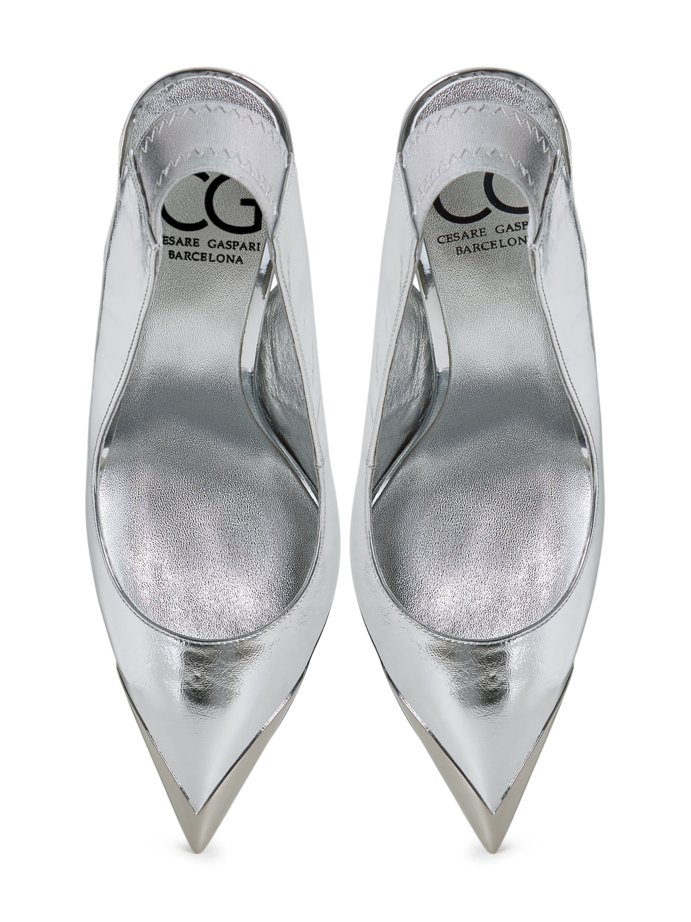 CESARE GASPARI Slingback pumps in Silver