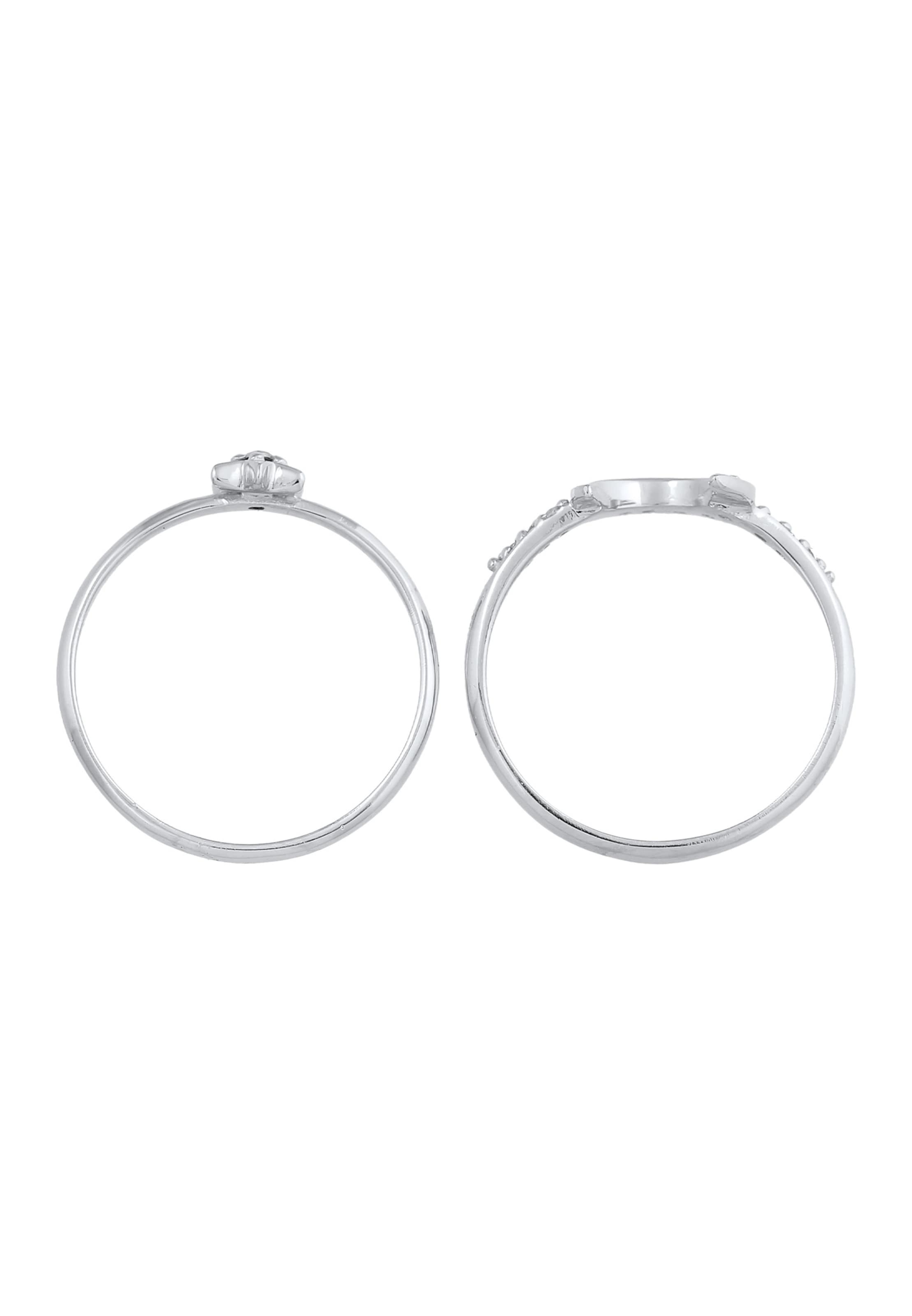 ELLI Δαχτυλίδι 'Astro Halbmond Sterne' σε ασημί