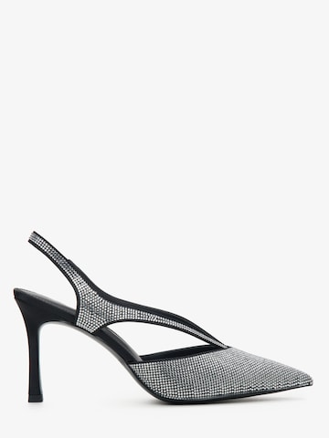 Estro - Zapatos destalonado '2370-2' en plata: frente