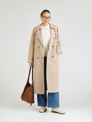 Vero Moda Curve Between-Seasons Coat 'VMCCHLOE' in Beige