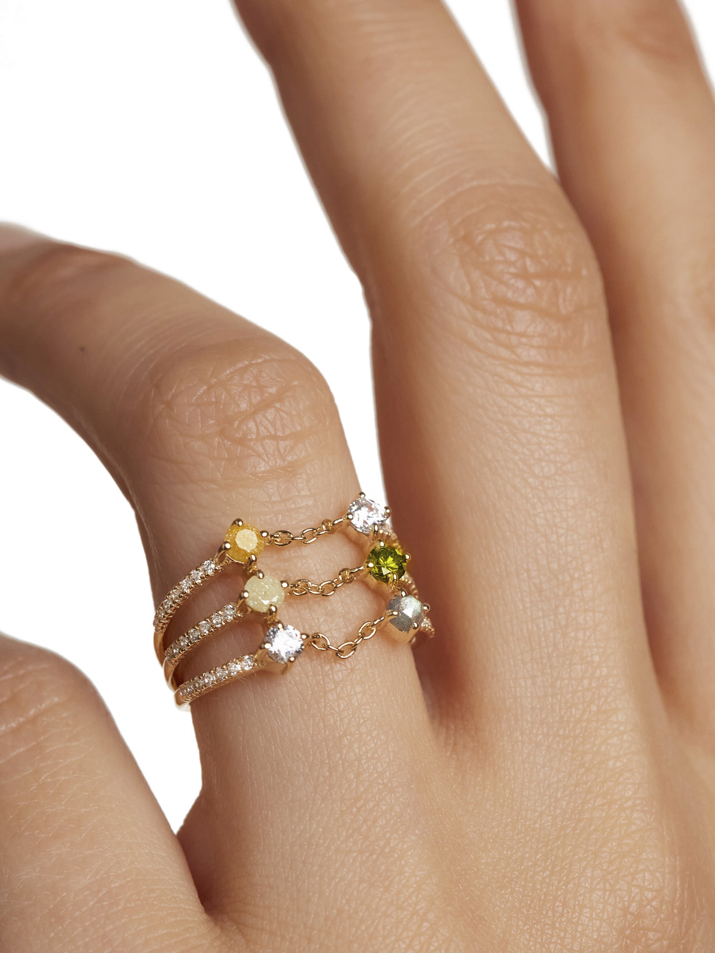 P D PAOLA Ring 'Juno' in Geel: voorkant