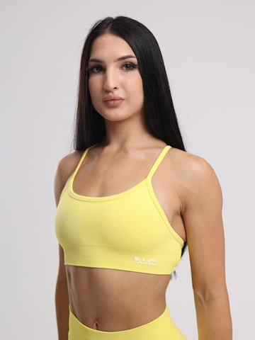 neverover Bralette Sports Bra 'Hue Cross-Back Strappy Bra' in Yellow: front