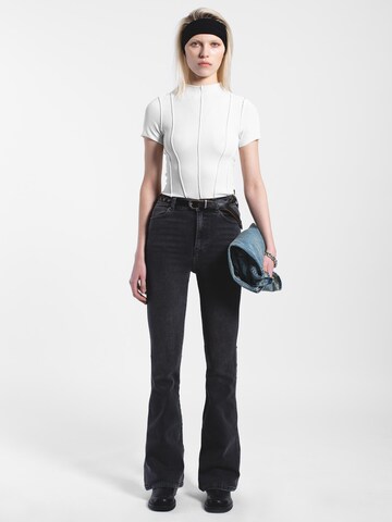 Dr. Denim Skinny Jeans 'Moxy High Flare' in Grey