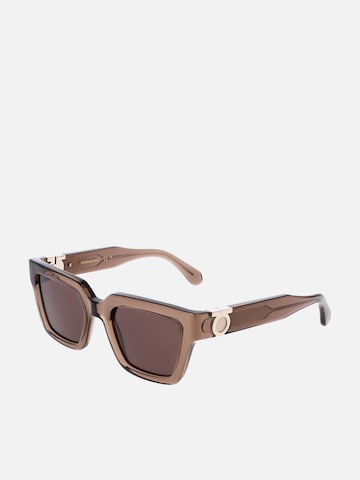 FERRAGAMO - Gafas de sol en marrón: frente