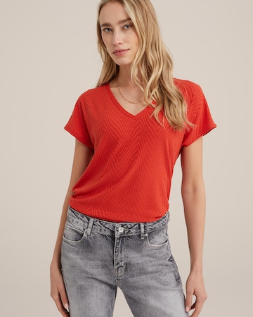 WE Fashion Shirt in Rood: voorkant