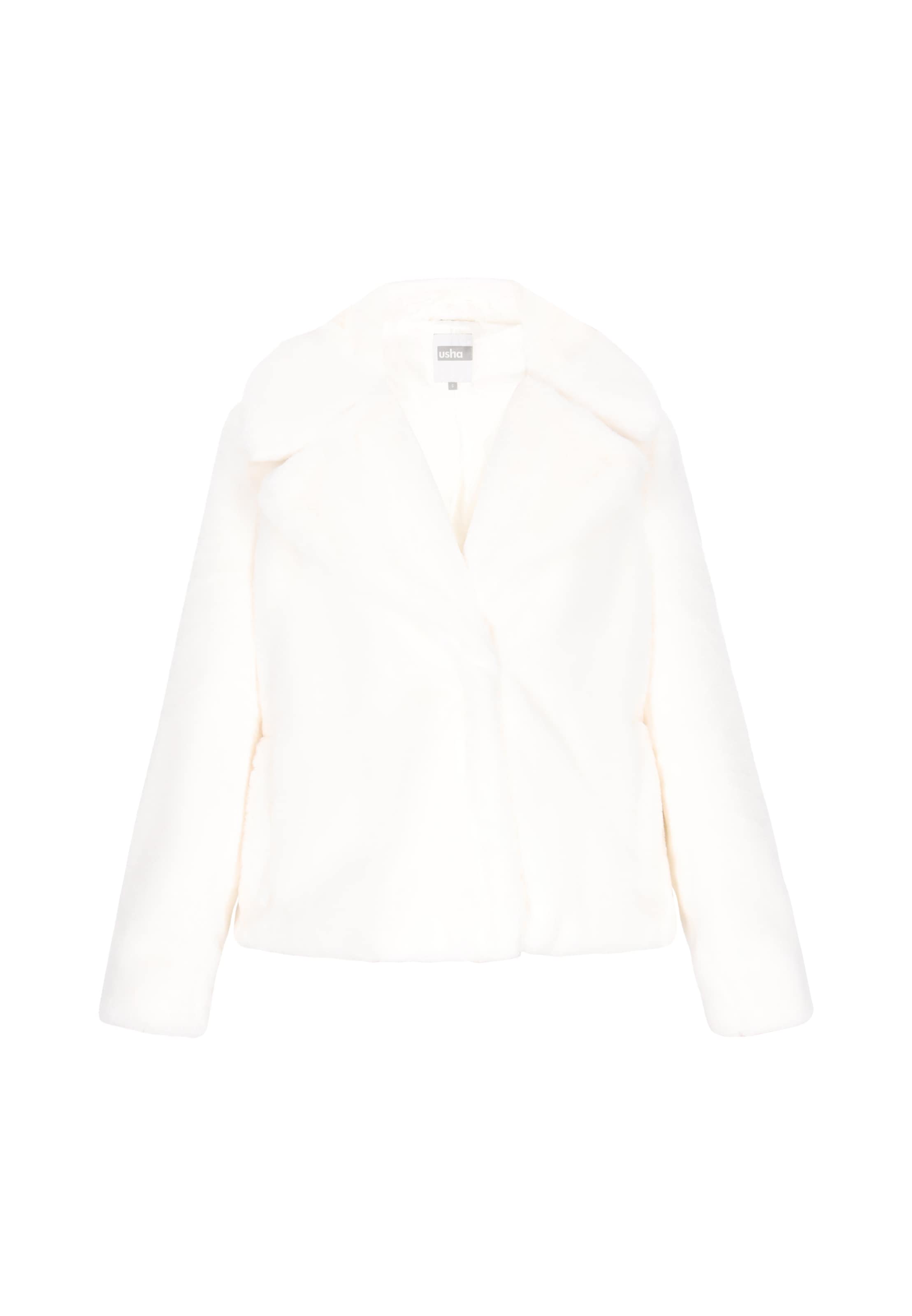 Manteau d’hiver Usha en blanc : devant