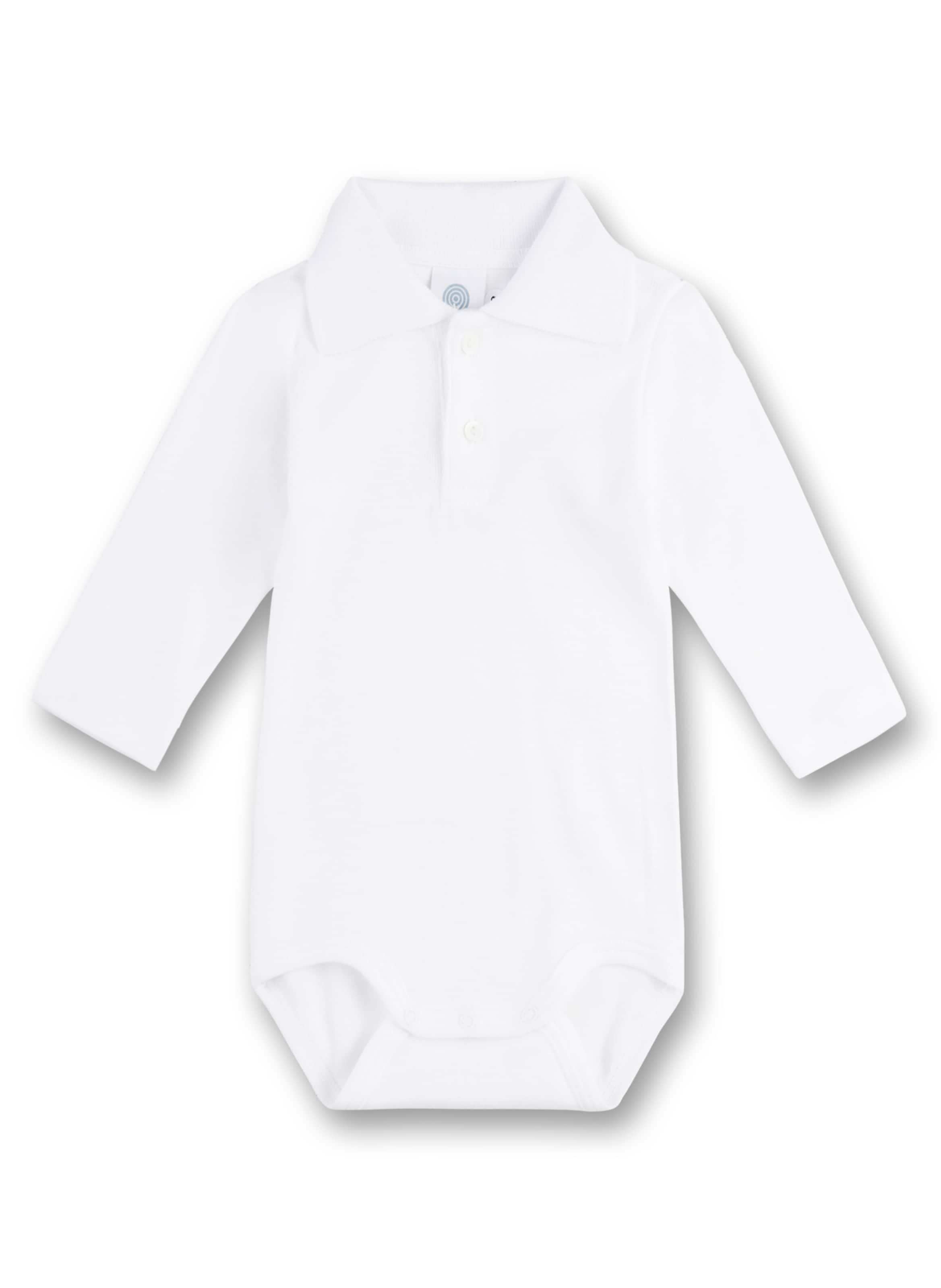 Tutina / body per bambino di Sanetta in bianco: frontale