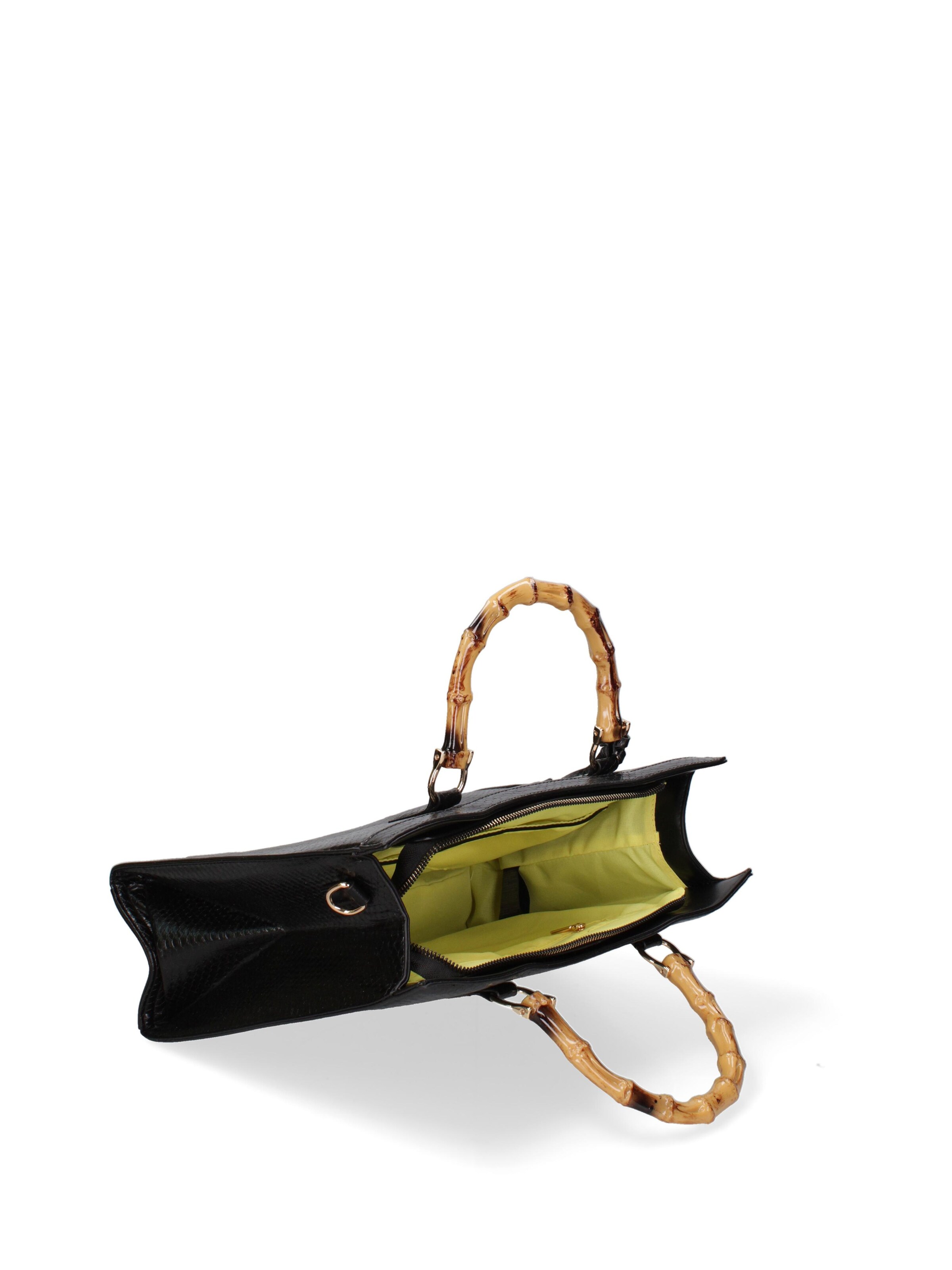 Borsa a spalla 'Borsa a Spalla Donna Ecopelle Vegana con Manico Bambù' di Diana&Co. in nero