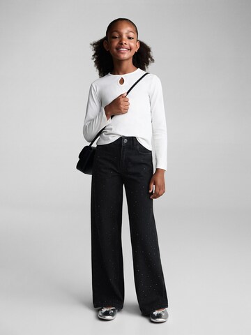 Wide Leg Jean 'Rain' MANGO KIDS en noir : devant